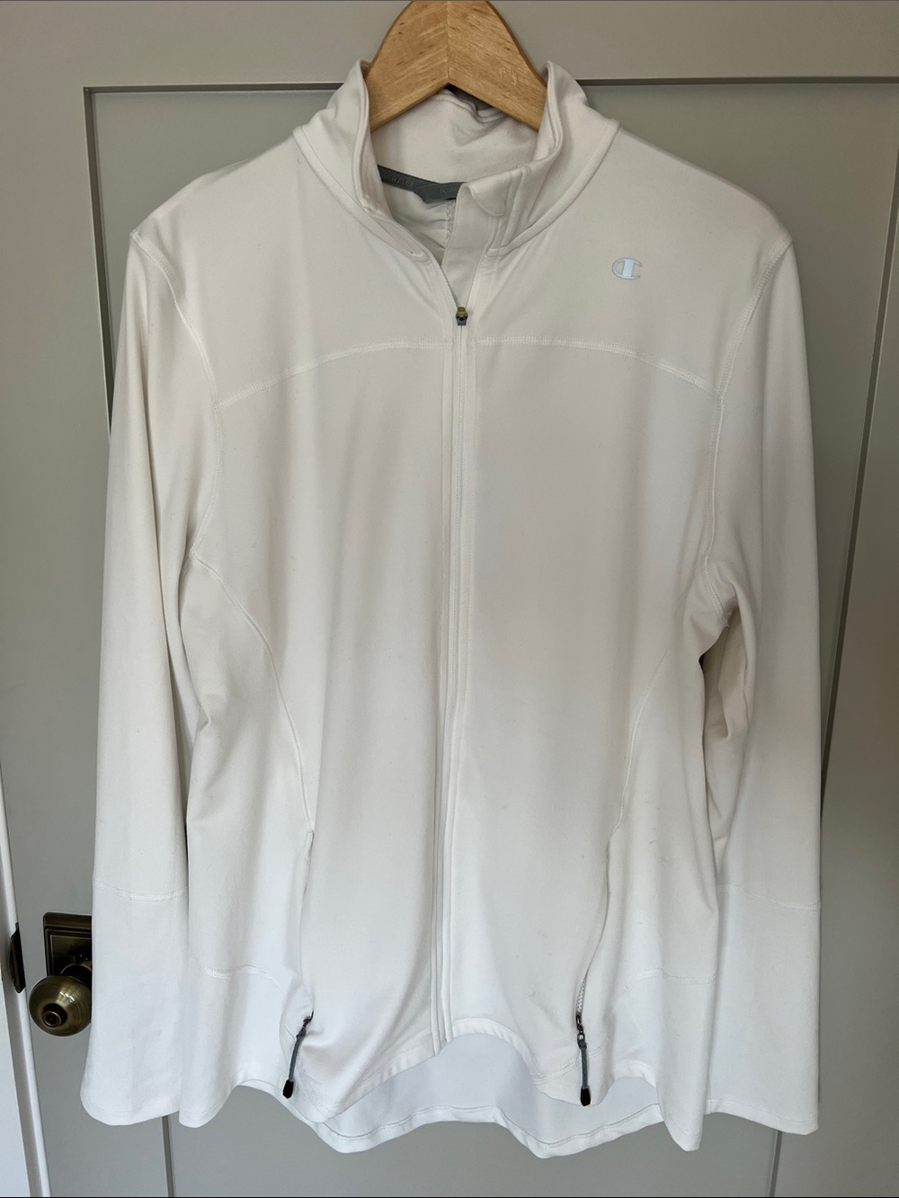 Champion White Full-Zip Performance Jacket